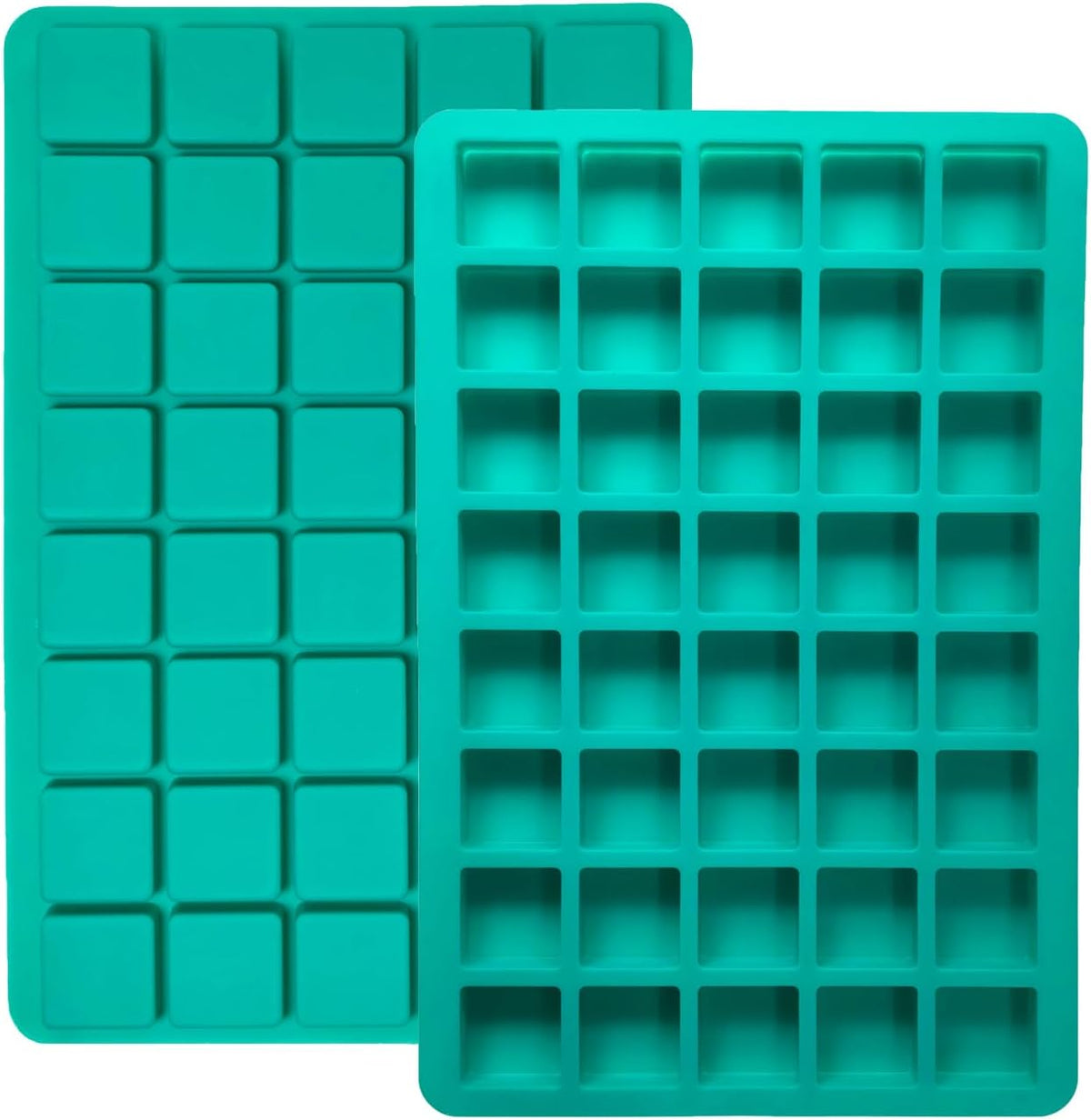 2-Pack Caramel Candy Molds - 80 Cavity Square Silicone Molds for Chocolate, Truffles, Gummy, Ganache, Jelly, Ice Cubes & Hard Candy