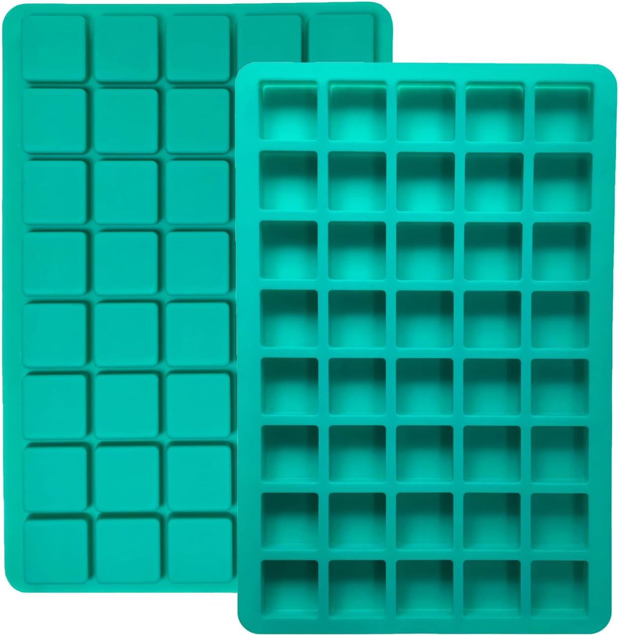 2Pcs Dinosaur Silicone Candy Molds - 8-Cavity Gummy Dinosaur Molds Shaped with T-rex, Stegosaurus, Triceratops, Brontosaurus, Non-stick and Bpa Free for Chocolate, Soaps, Crayons, Ice Cubes