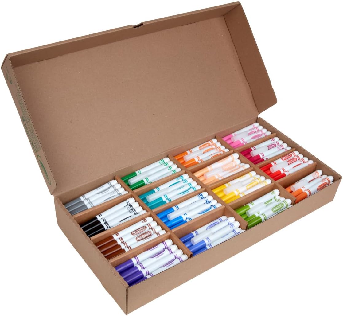 Crayola Broad Line Markers Classpack (256 Ct), Bulk Classroom Must Haves