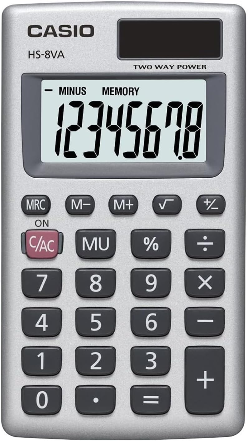 Casio HS-8VA Mini 6-Function Calculator