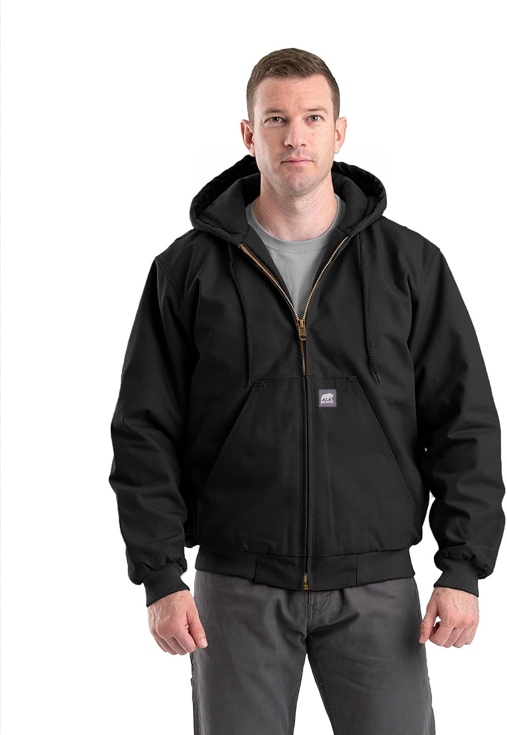 Berne Men's Heritage Duck Hooded Active Work Jacket