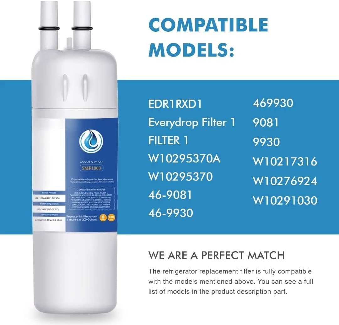 Replacement for EDR1RXD1, W10295370A, WHR1RXD1, Compatible with Kenmore 46-9081, 9081, 46-9930, 9930, P4RFWB, P8RFWB2L, W10276924, W10291030-1 Pack