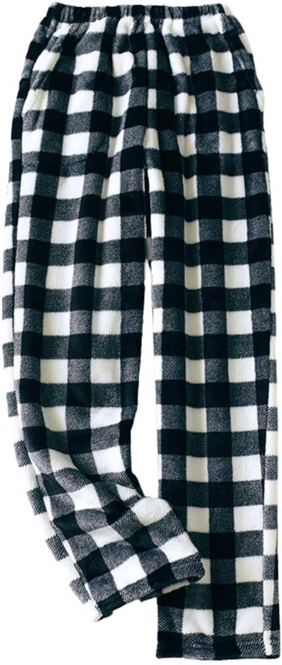 codcm Womens Plaid Fluffy Pajama Pants Fuzzy Fleece Cozy Lounge Pants with Pockets Winter Warm Pj Bottoms
