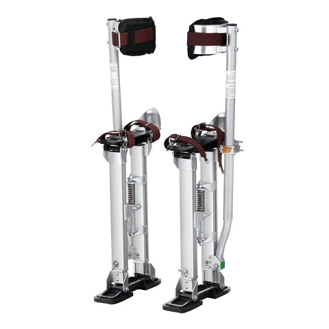 VEVOR 18''-30'' Adjustable Aluminum Drywall Tool Stilts, Durable Non-Slip Work Stilts with Protective Knee Pads, for Sheetrock Painting, Taping, Walking, Silver