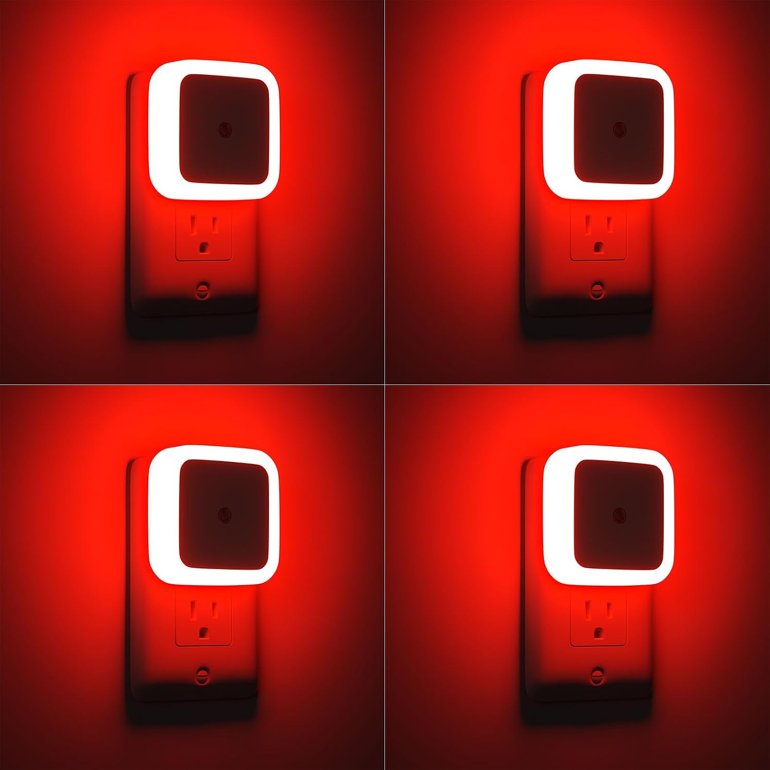 Sujeet Red Night Light, Night Lights Plug into Wall 4-Pack, Nightlight Plug in Night Light, Dusk to Dawn Night Lamp Led Night Lights for Adults Bedroom, Bathroom, Hallway