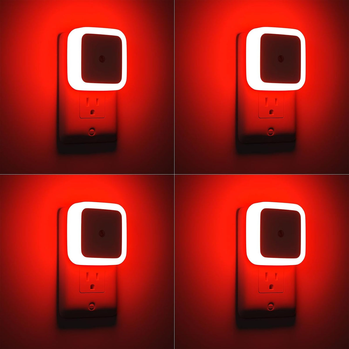 Sujeet Red Night Light, Night Lights Plug into Wall 4-Pack, Nightlight Plug in Night Light, Dusk to Dawn Night Lamp Led Night Lights for Adults Bedroom, Bathroom, Hallway