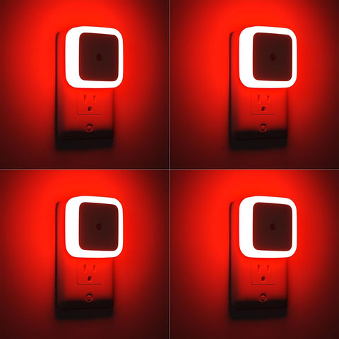 Sujeet Red Night Light, Night Lights Plug into Wall 4-Pack, Nightlight Plug in Night Light, Dusk to Dawn Night Lamp Led Night Lights for Adults Bedroom, Bathroom, Hallway