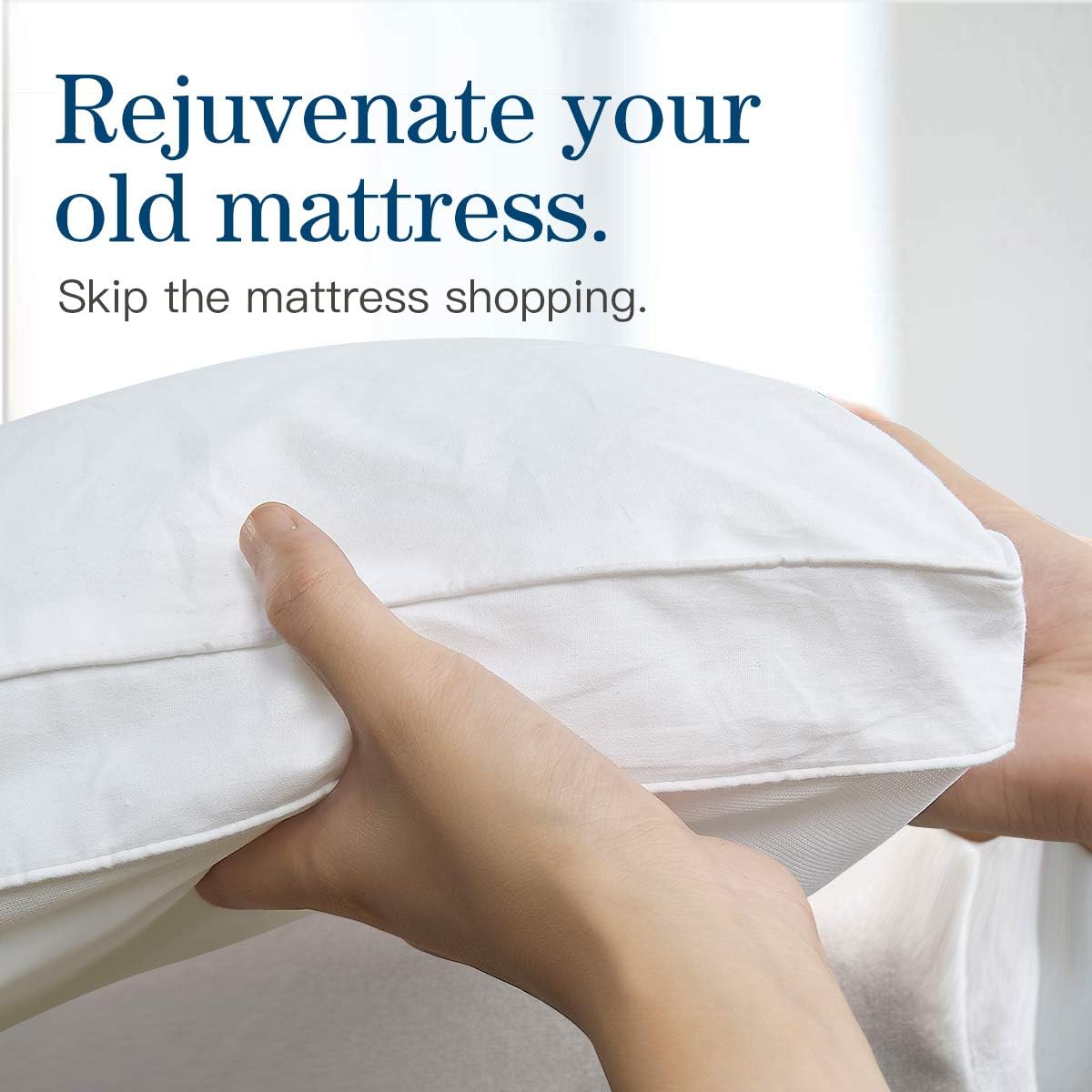 COONP Full Mattress Topper, Cotton Extra Thick Pillow Top Mattress Pad