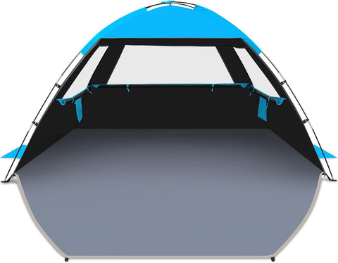 Gorich Beach Tent Sun Shelter for 3/4/6/8/10 Person with UPF 50＋ UV Protection, Lightweight & Easy Setup Beach Shade Canopy, Portable Beach Shade Tent Beach Cabana