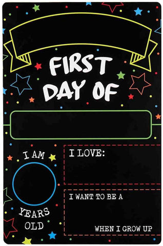 First Day Last Day of School Sign - Double Sided Dry Erase Board - 12" x 8"