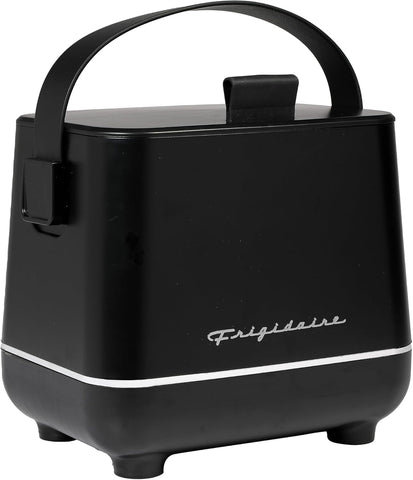 Frigidaire EFMIS308 Top Opening 6 Cans/4L Beverage Insulated Fridge Or Cooler Up To 8 Hrs, With Wall And Car Outlet (Black) (Renewed)