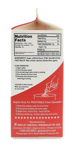 Floss sugar Flavor Cotton Candy 3.25 lb - 1 Carton 52 oz - 1/2 Gallon (Cherry)