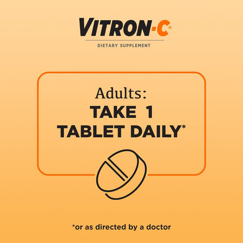 Vitron-C Iron Supplement Plus Vitamin C, Immunity Support, 60 Ct