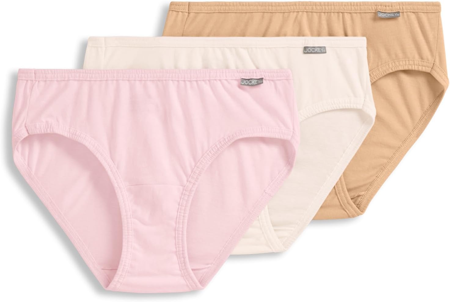 Jockey Women's Underwear 100% Cotton Elance Bikini - 3 Pack