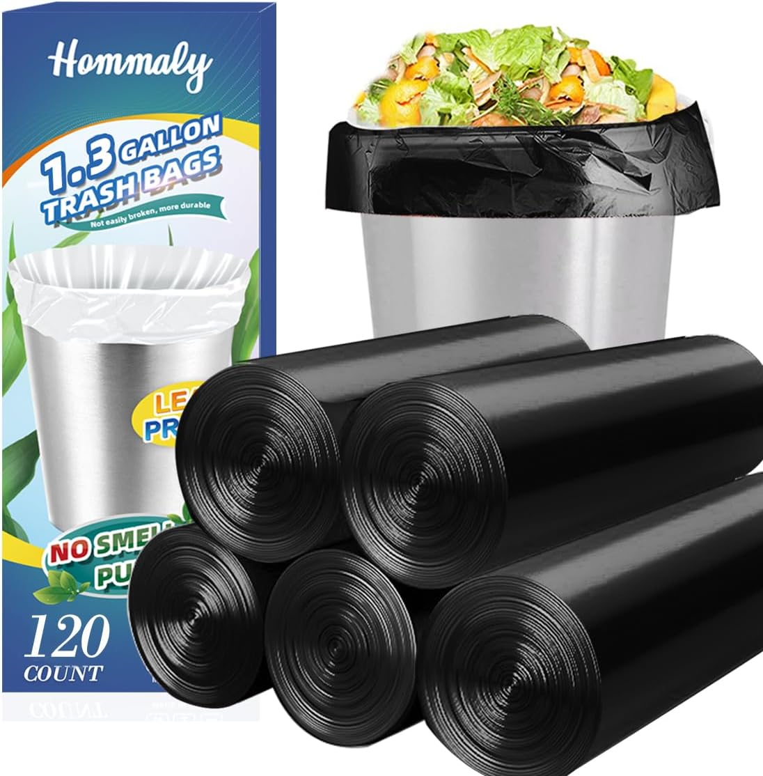0.5 Gallon 250 pcs Mini Clear Trash Bags, Tiny Strong Garbage Bags,Small Plastic Bags for Desktop Trash Bin, Tiny Bathroom Trash Can Bin Liners,Mini Bags for Waste Basket Liner,Fit 2 Liters-Clear