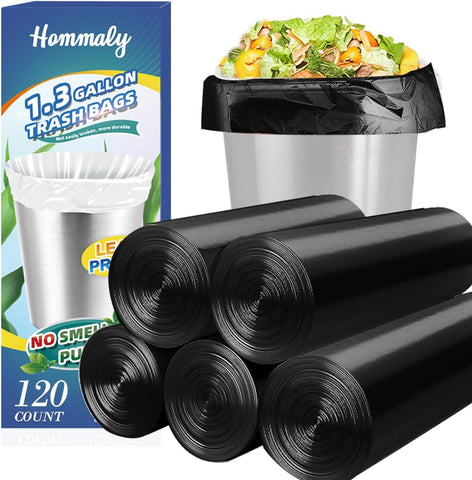 0.5 Gallon 250 pcs Mini Clear Trash Bags, Tiny Strong Garbage Bags,Small Plastic Bags for Desktop Trash Bin, Tiny Bathroom Trash Can Bin Liners,Mini Bags for Waste Basket Liner,Fit 2 Liters-Clear