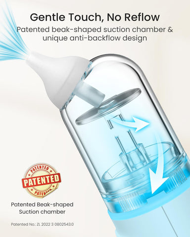 GROWNSY Nasal Aspirator for Baby, 5 Suction Level & Cleaning Function, Blue