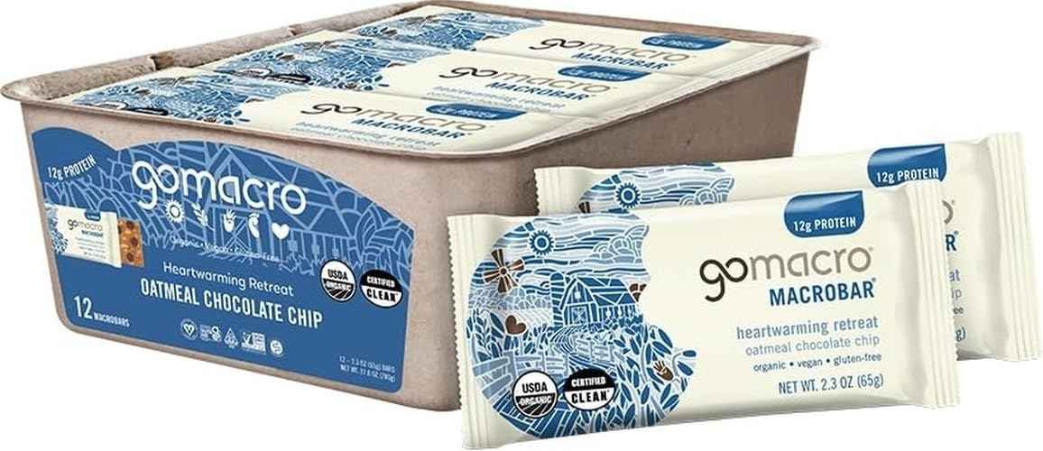 Gomacro, Nutrition Bar Oatmeal Chocolate Chip Organic 12 Count, 2.3 Ounce