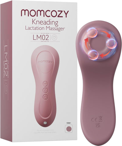 Momcozy Rolling Lactation Massager with Heat, 3-in-1 Design, Cozy Red