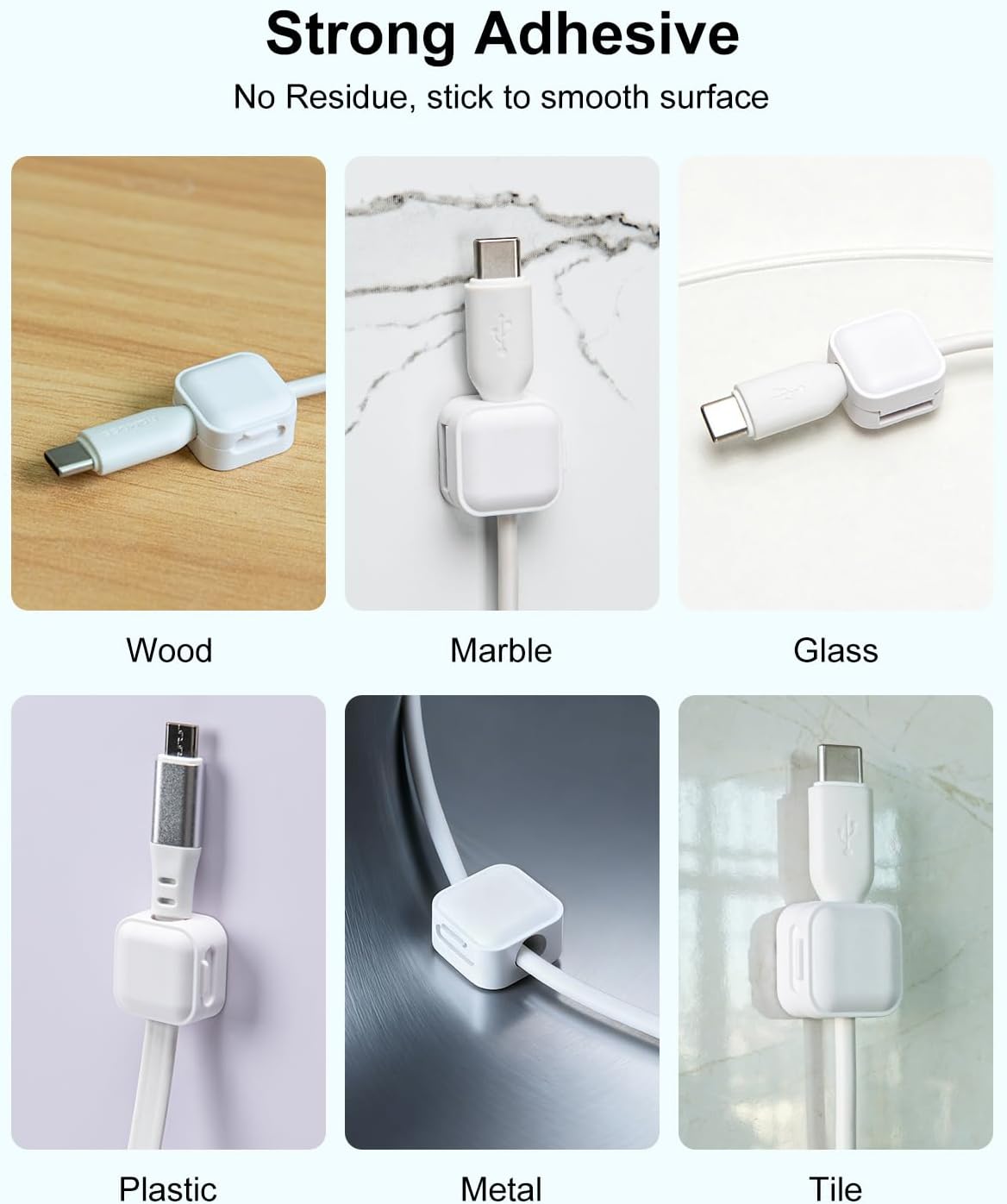 Art3d 8-Pack Magnetic Cable Clips, Cord Organizer, Office Cable Management