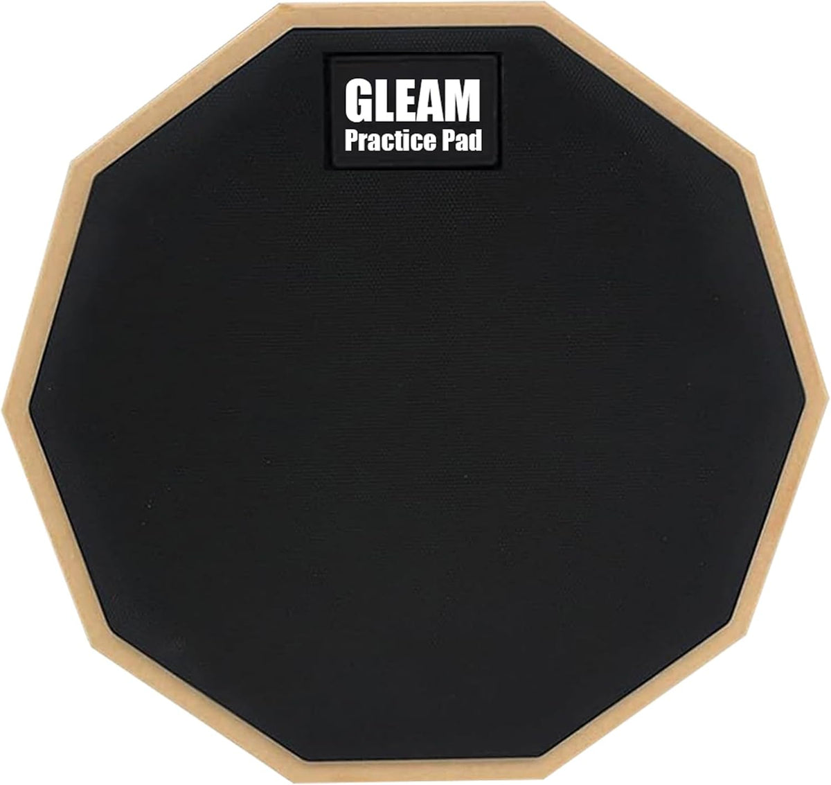 GLEAM Drum Practice Pad - 8 inch Silicone Surface High Density Compressed Wood Foam Backside (Double-sided) (8 inch rubber)