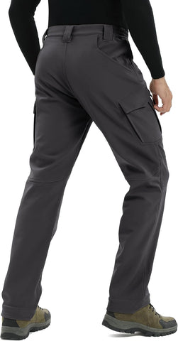 TACVASEN Men's Winter Snow Ski Pants Fleece Lined Waterproof Work Tactical