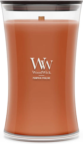 WoodWick Pumpkin Praline Scented Candle, Crackling Wick, 21.5oz