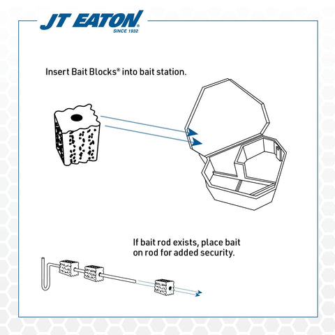 JT Eaton Anticoagulant Rodenticide Bait Block for Mice and Rats, Made in USA, Apple Flavor, 9 lb Pail of 144 Blocks