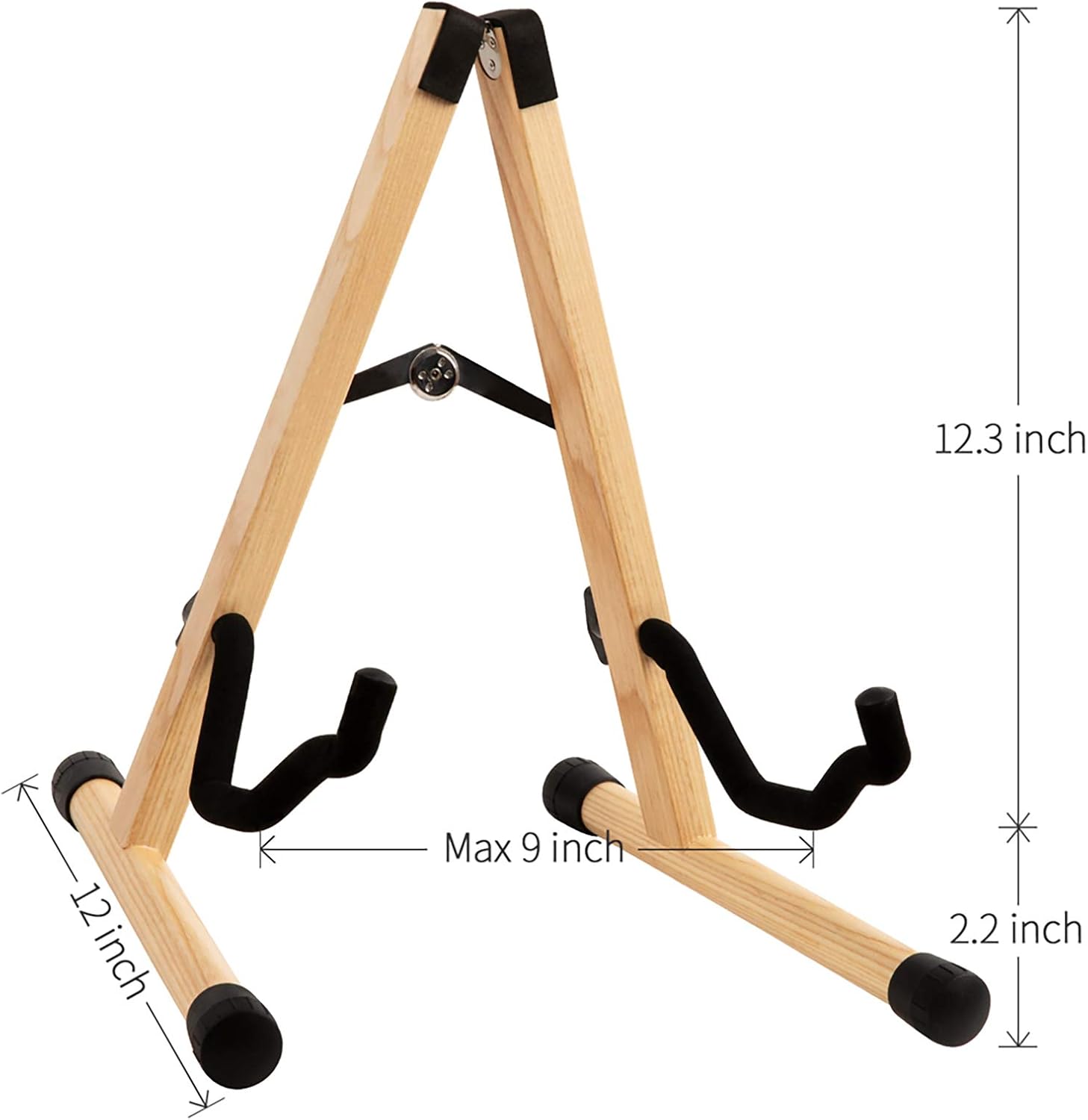 SNIGJAT Acoustic Guitar Stand, Folding Wood Guitar Stand with Padding Ash