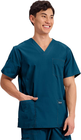 Cherokee WW Professionals Men's V-Neck Scrub Top 4 Pockets Medical Shirt