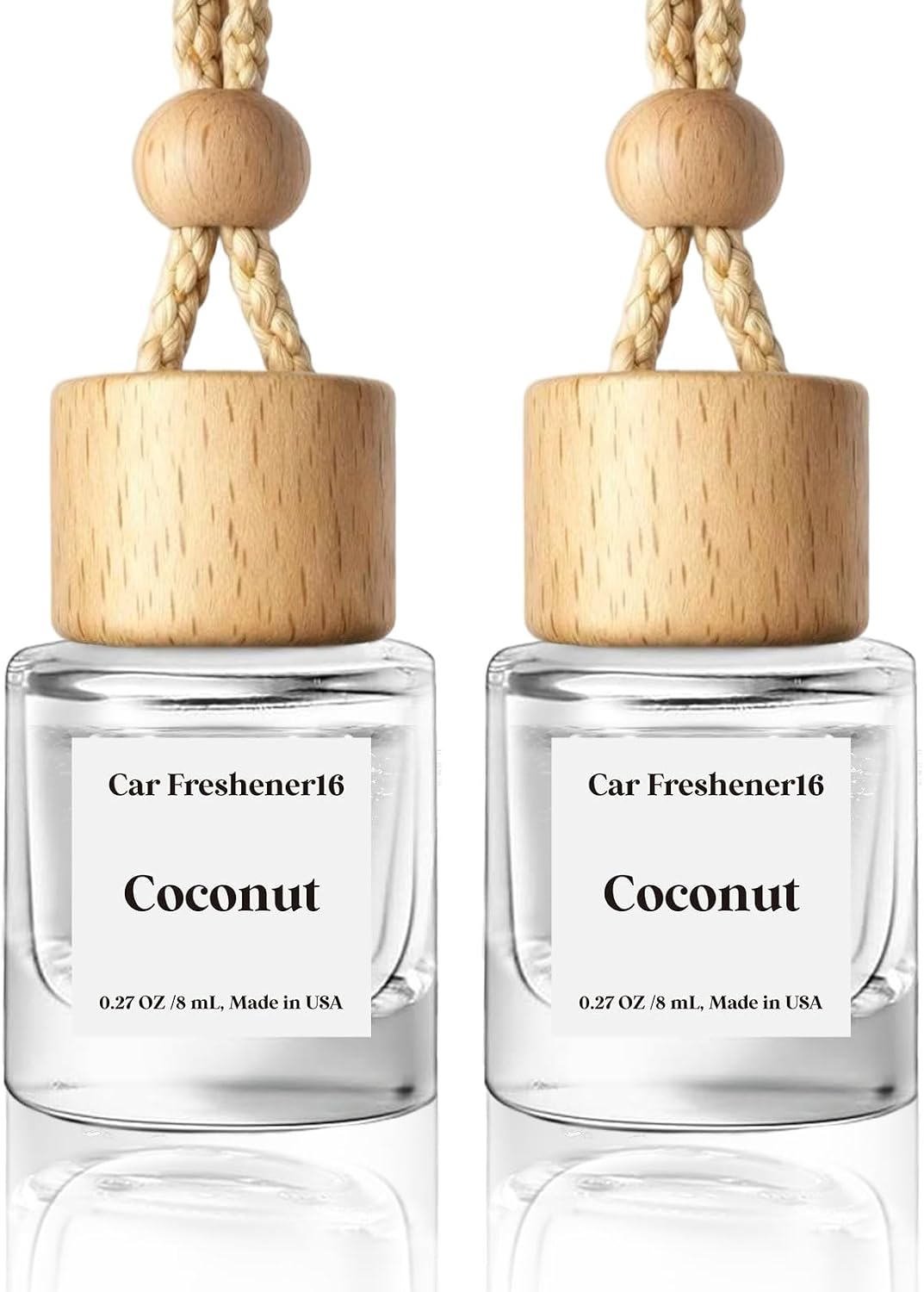 HoogaLife Car Air Freshener Diffuser 2 Pack Hanging Air Freshener Diffuser - Coconut Fragrance Oil Air D iffuser for Car, 45+ Days Long Lasting Fragrance Made in USA (C16)