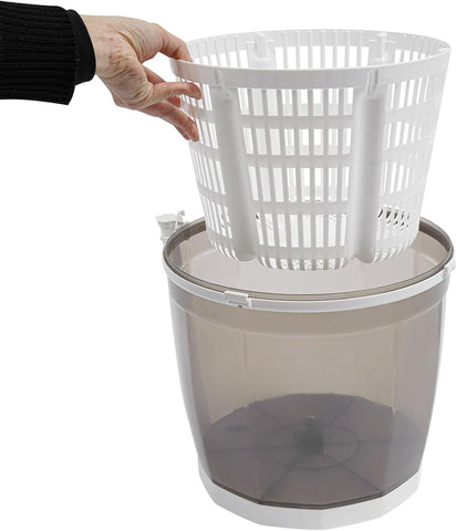 2 in 1 Non-Electric Washing Machine, Portable Hand Cranked Manual Clothes Non-Electric Washing Machine for Rvs, Camping, Apartments, And Dorms, Grey