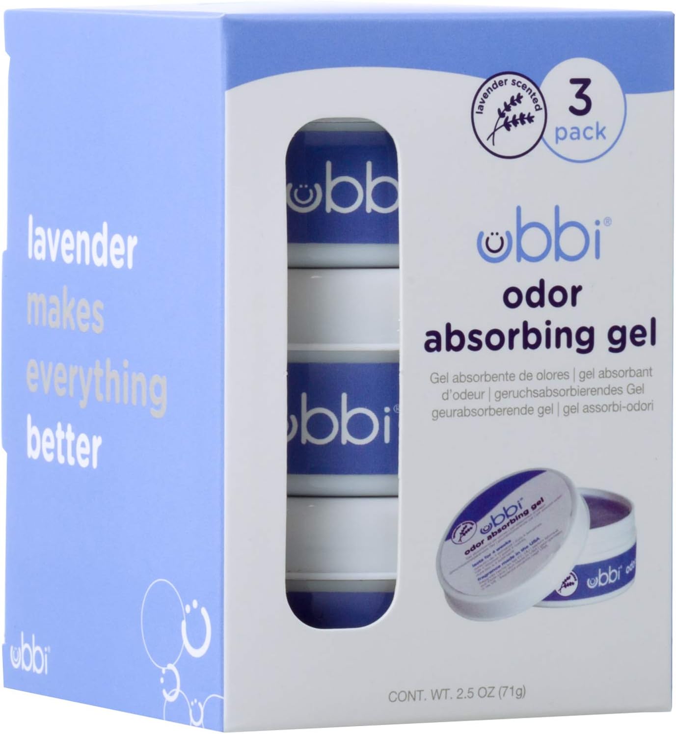 Ubbi Lavender Scented Odor Absorbing Gels, 3-Pack