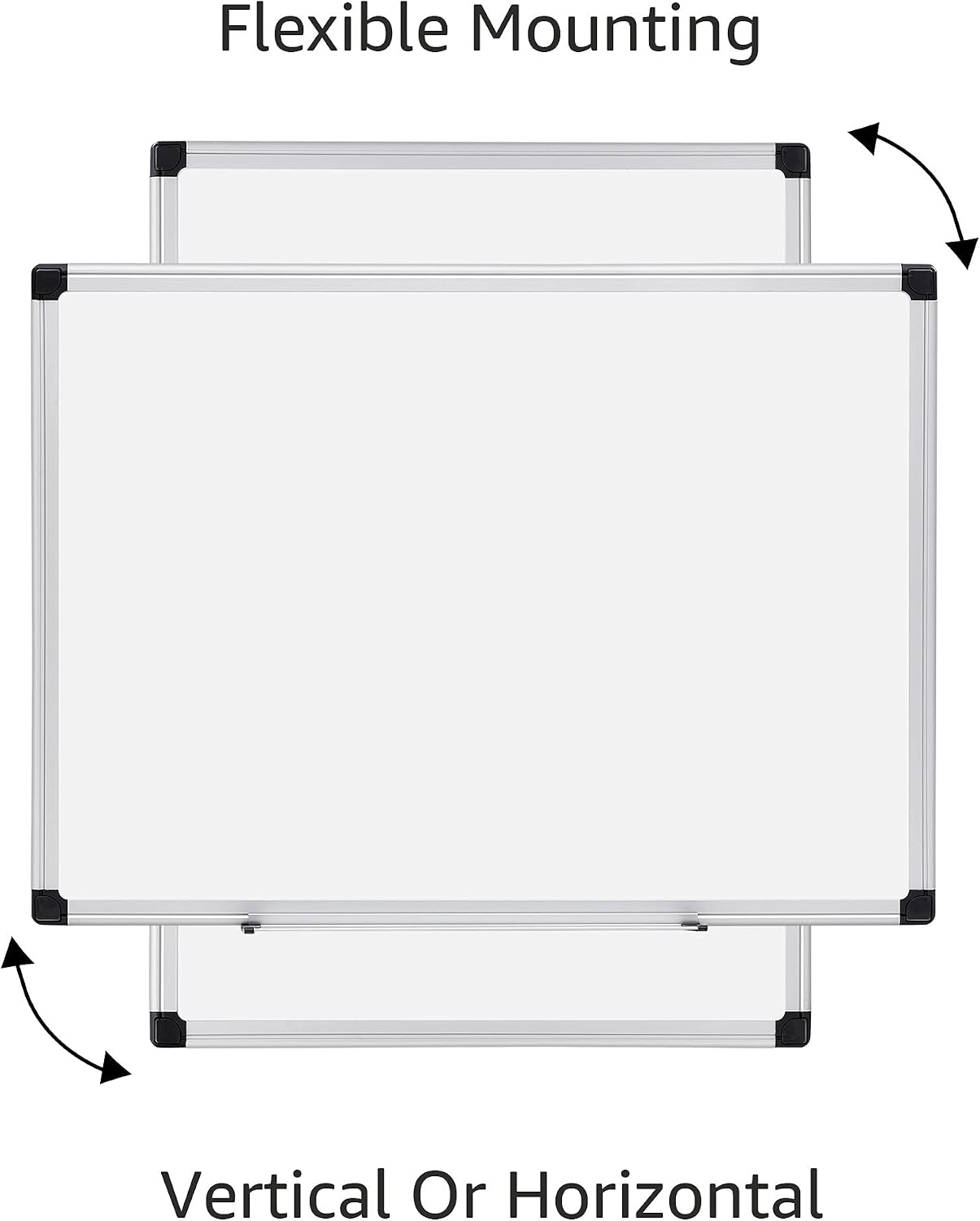 Amazon Basics Magnetic Dry Erase Whiteboard, 24" x 18", Aluminum Frame, Silver/White, Presentation Board for Writing Notes