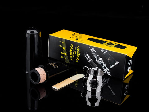 Glory Clarinet Mouthpiece Kit with Ligature,one reed and Plastic Cap,Black