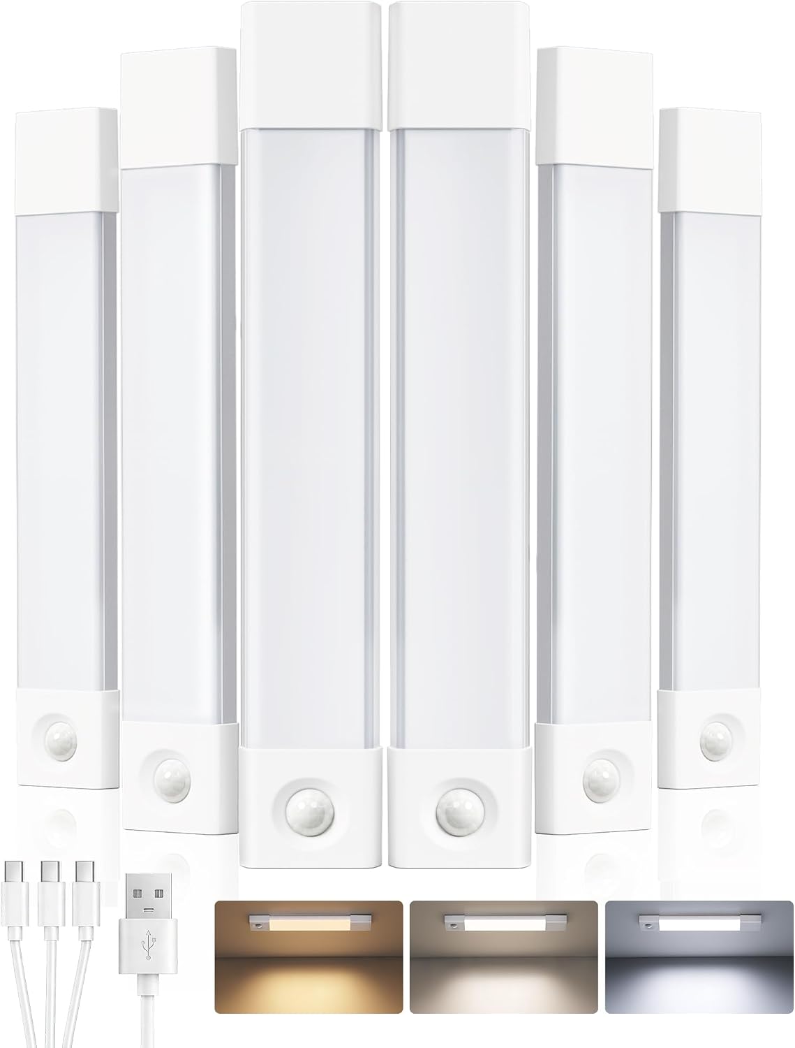 EZVALO 11.8'' Motion Sensor Closet Lights,Under Cabinet Lighting, 6 Pack