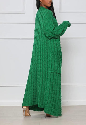 Long Sweaters for Women Cardigan Open Front Long Sleeve Plus Size Chunky Cable Knit Duster Cardigans with Pockets Winter Coat