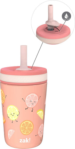 Zak Designs Happy Fruit Kelso 12oz Stainless Steel Leak-Proof Toddler Cup