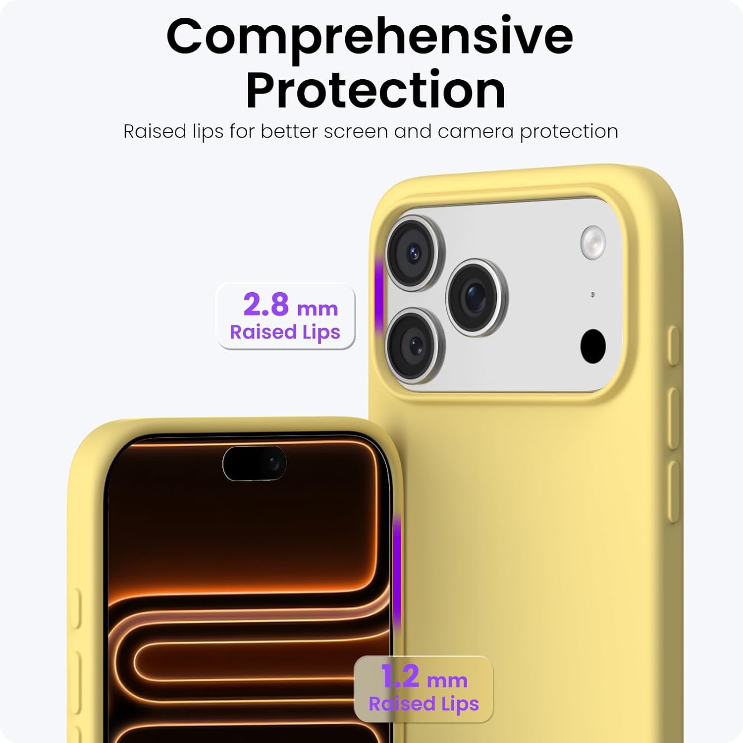 ORNARTO for iPhone 17 Pro Max Case, Liquid Silicone, Buttercream Yellow