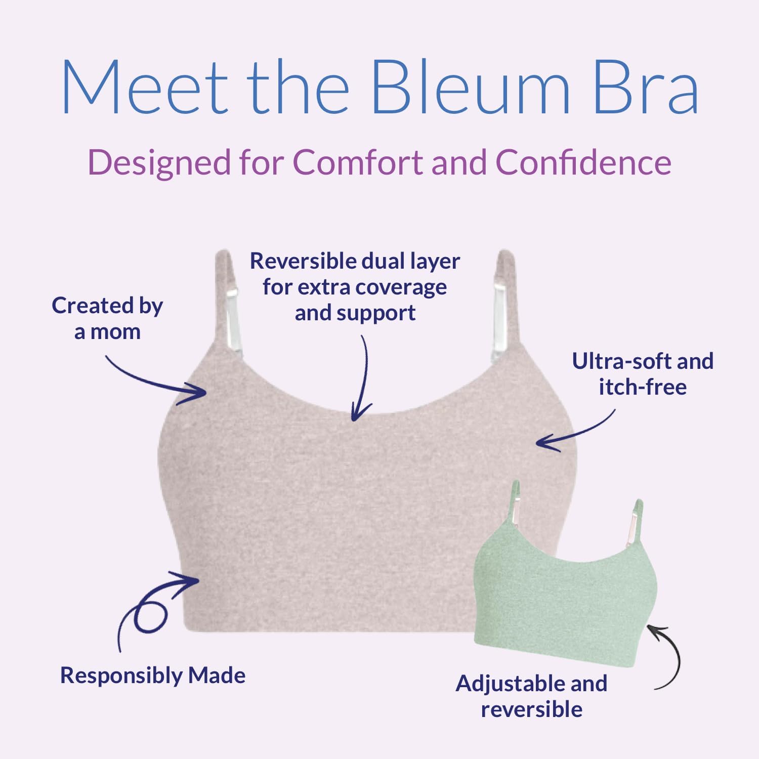 Bleuet Bleum Girls Reversible Training Bra