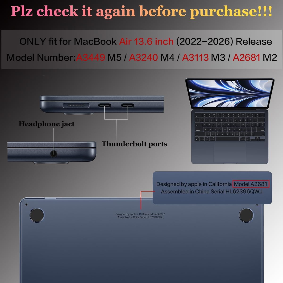 CISSOOK Compatible with MacBook Air 13 inch Case A3449 A3240 A3113 A2681