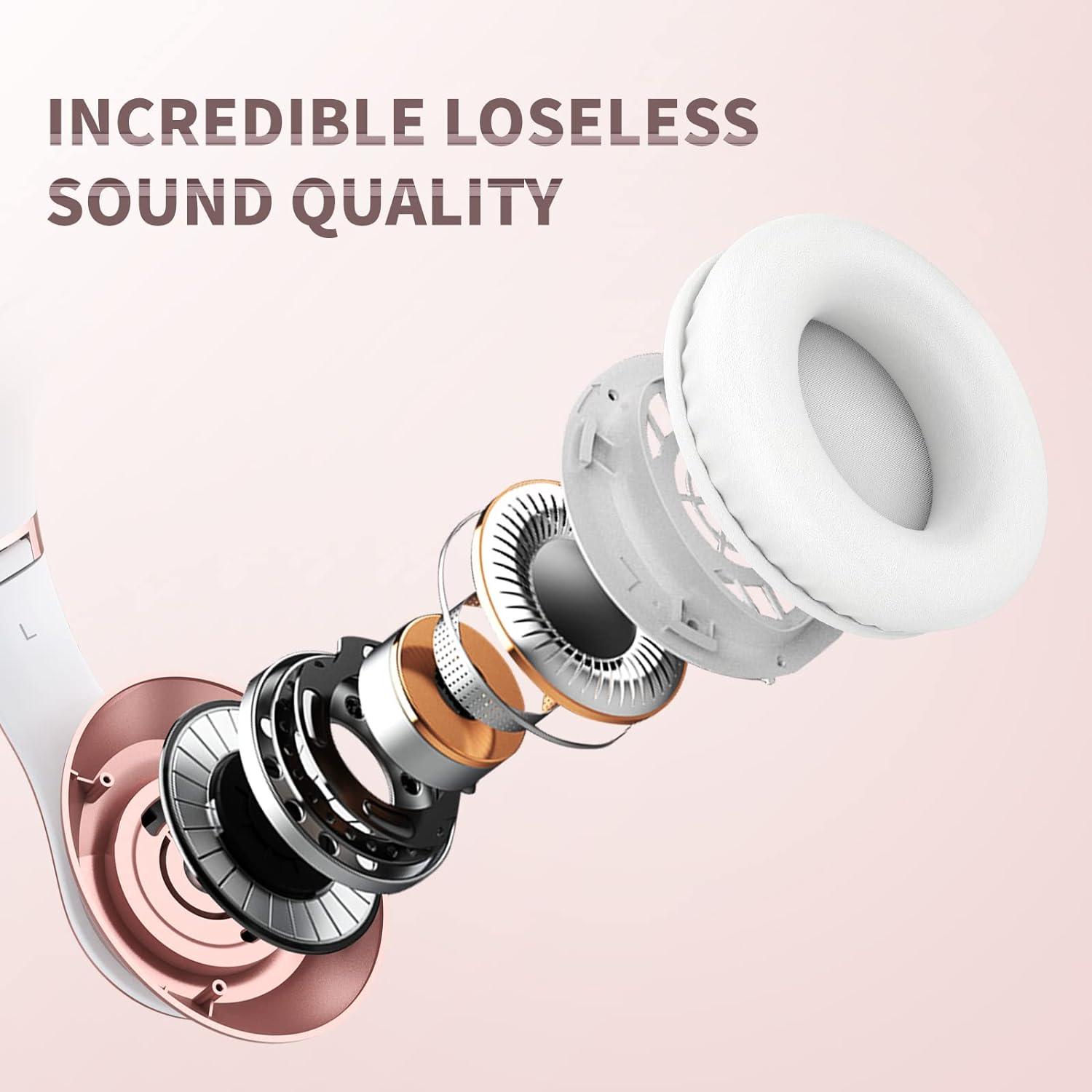 Uliptz Bluetooth Headphones Over Ear, Wireless HiFi Stereo Foldable Headset