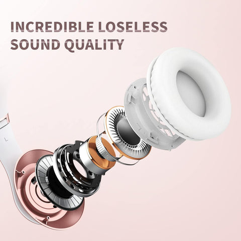 Uliptz Bluetooth Headphones Over Ear, Wireless HiFi Stereo Foldable Headset
