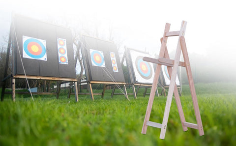 DeeRace Wooden Archery Target Stand for Backyard, Recurve Bow, Longbow, Compound Bow (Wooden Archery Target Stand)