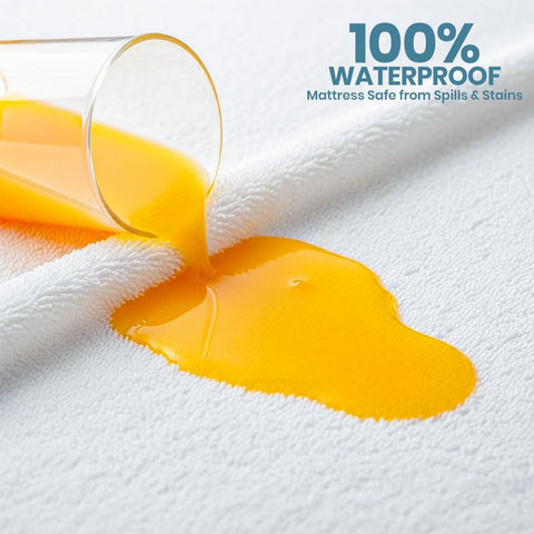 Waterproof Twin Size Mattress Protector fits Upto 15" Deep Pocket