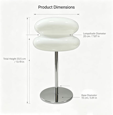 Bedroom Mushroom lamp, Medieval Modern Bedside Table lamp, dimmable Retro Egg Tart Headlight, Unique Home Mushroom Decoration Aesthetic Lovely Living Room Desk lamp (White)