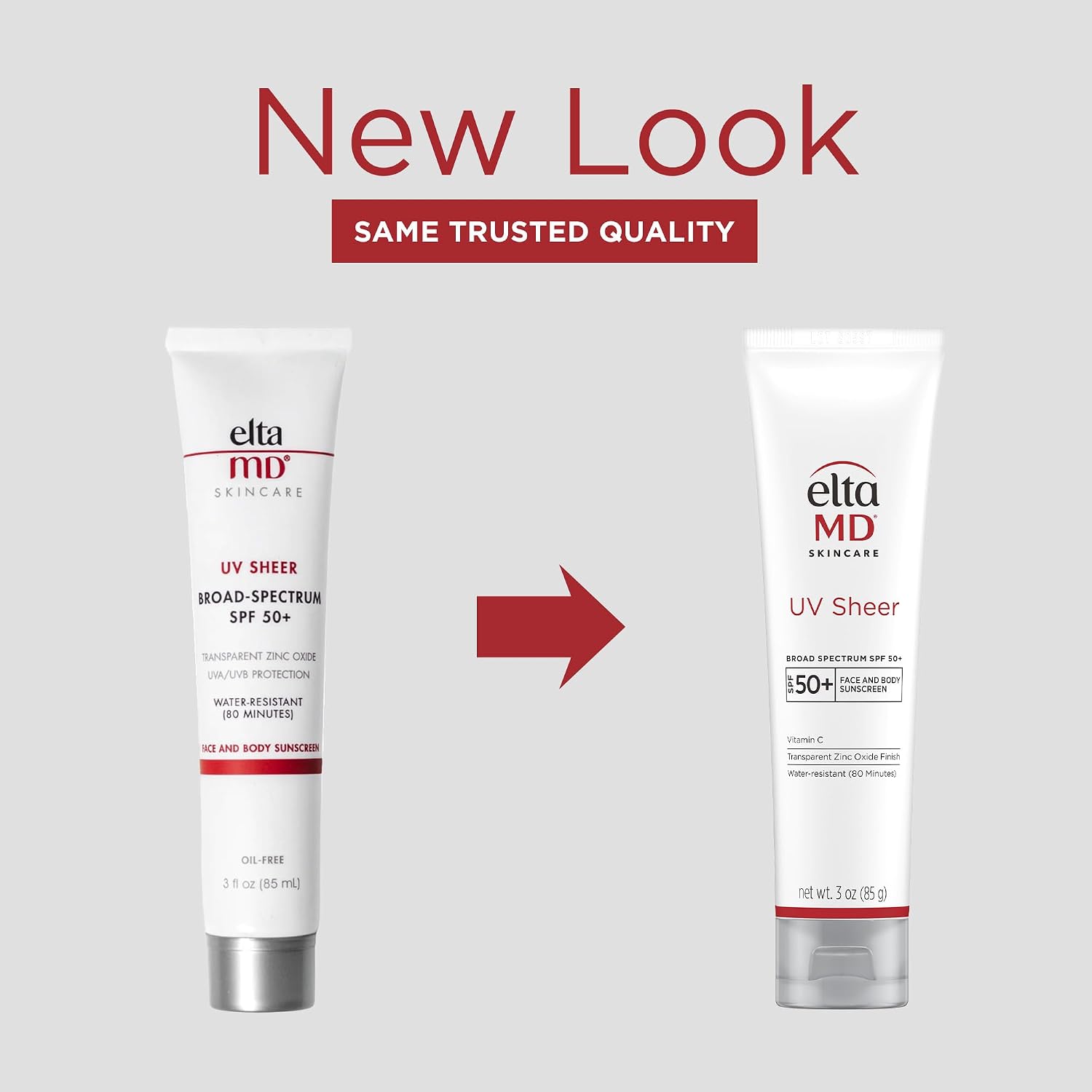 EltaMD UV Sheer Face and Body Sunscreen with Zinc Oxide, SPF 50+, 3 oz | Combined Moisturizer and Sunscreen, No White Cast, Lightweight, Sheer Finish, Water Resistant Up to 80 Minutes