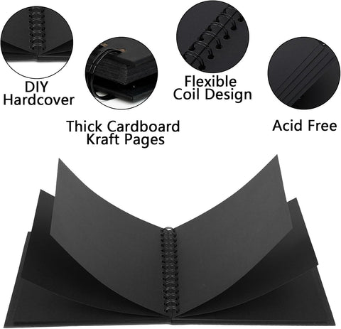Yopih 10x10in Scrapbook Album, Acid-Free Kraft Paper 50 Sheets 100 Pages