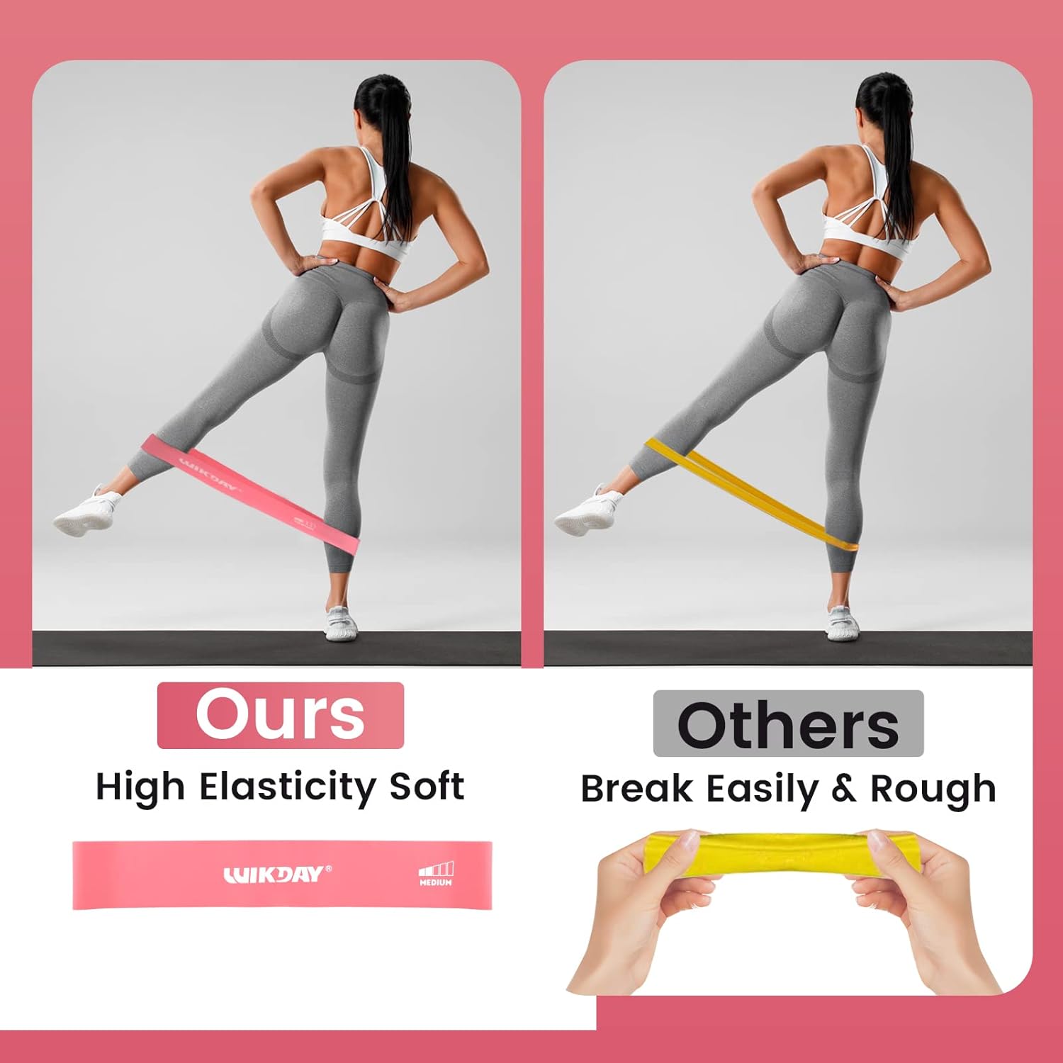 WIKDAY Resistance Bands for Working Out Exercise Loop Bands Workout Bands Set for Men Women Body Stretching, Crossfit Training, Home Workout, Physical Therapy, Booty Legs, Set of 5