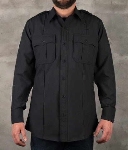 First Class 100% Polyester Short & Long Sleeve Zippered Uniform Shirt 4 Pocket Hidden, Law Enforcement BDU Zipper Closure.